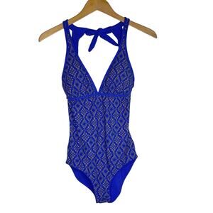 Commando Blue reversible swimsuit Lace Print New! Small